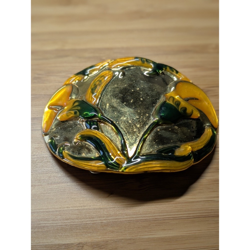 Vintage MCM Georgiou Belt Buckle Art Nouveau Gold Tone Calla Lily